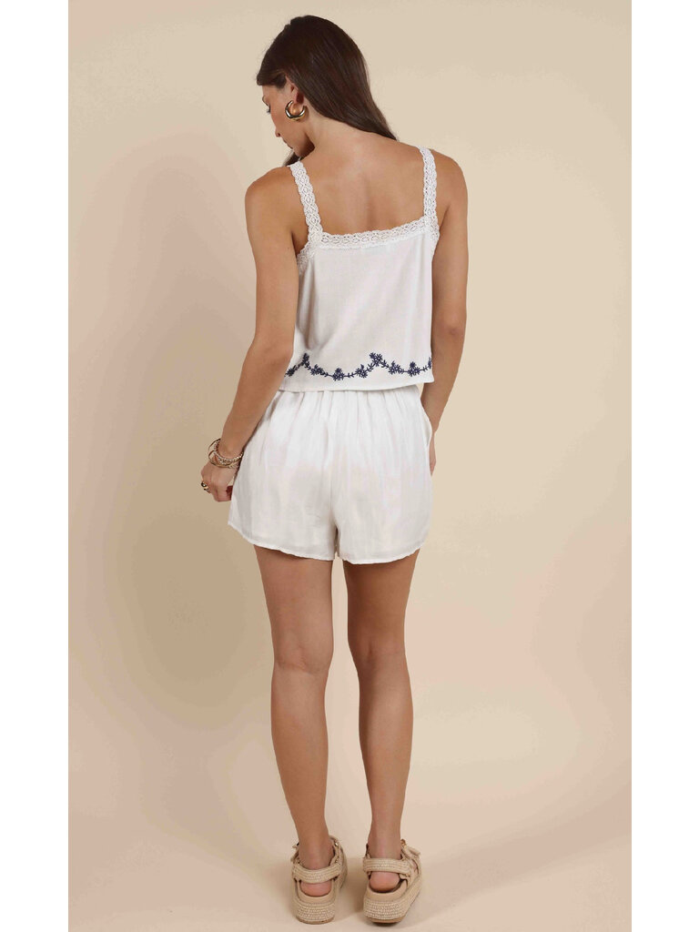 Sadie & Sage Floral Trim Tank