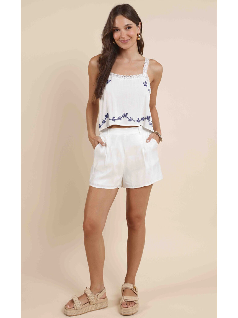 Sadie & Sage Floral Trim Tank