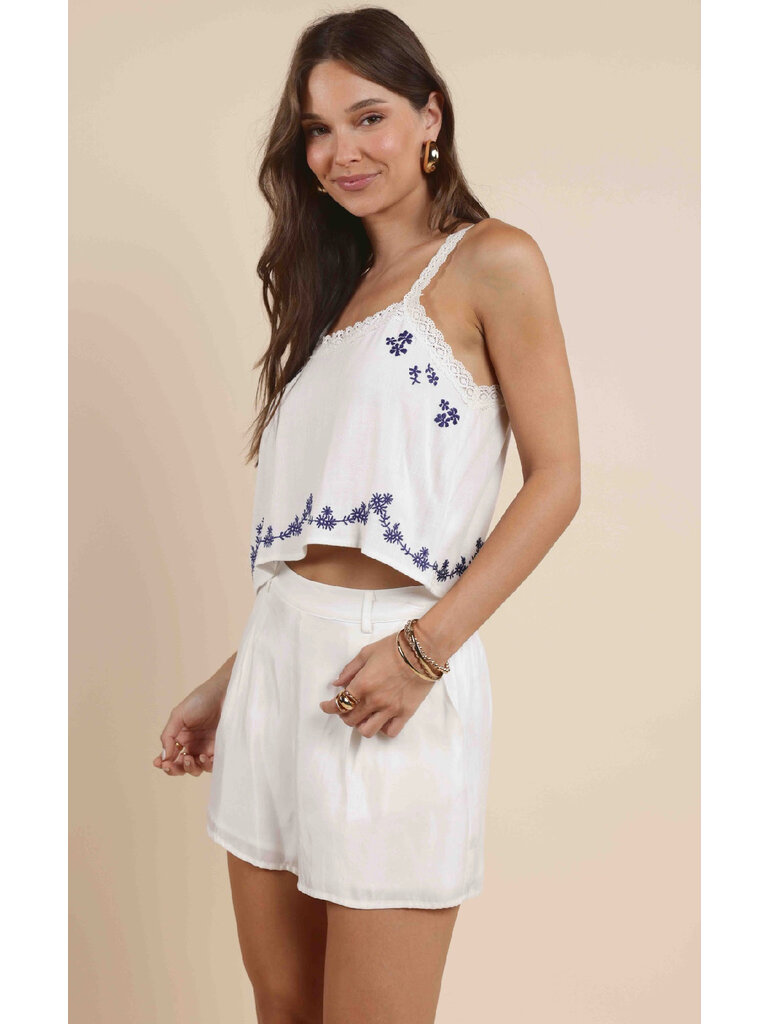 Sadie & Sage Floral Trim Tank