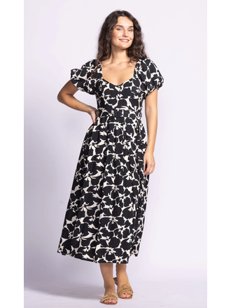 Pink Martini Bold Floral Belted Dress