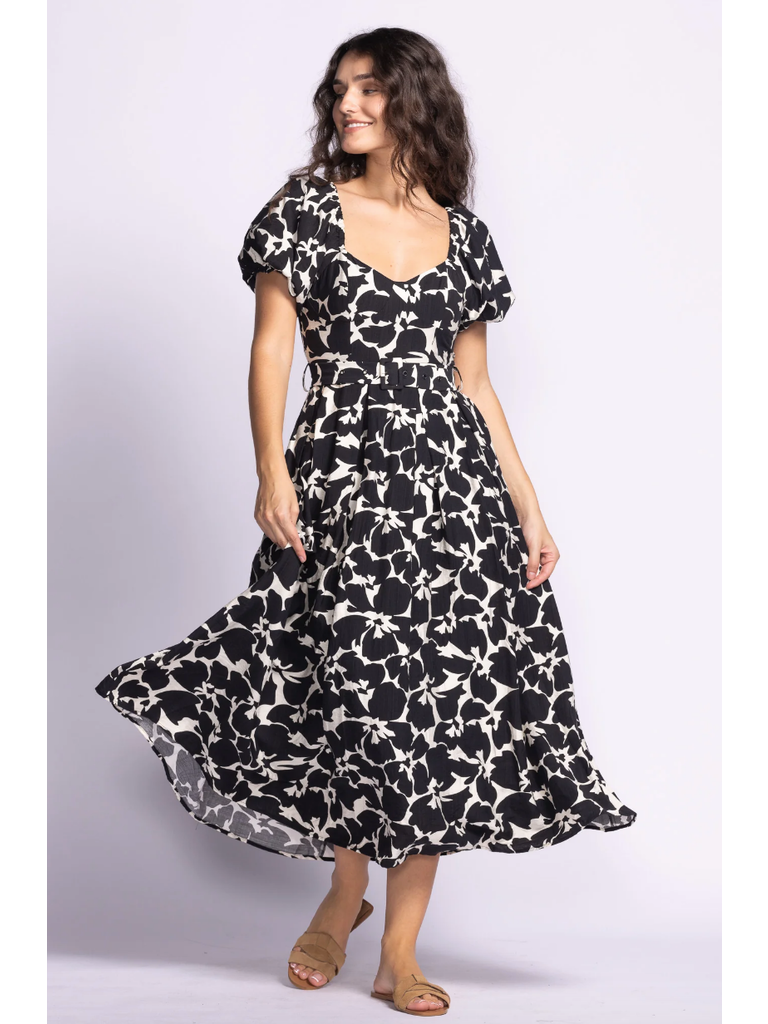 Pink Martini Bold Floral Belted Dress