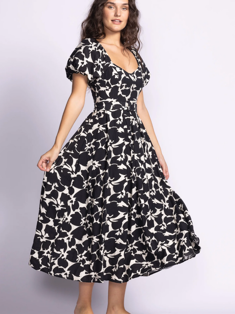 Pink Martini Bold Floral Belted Dress