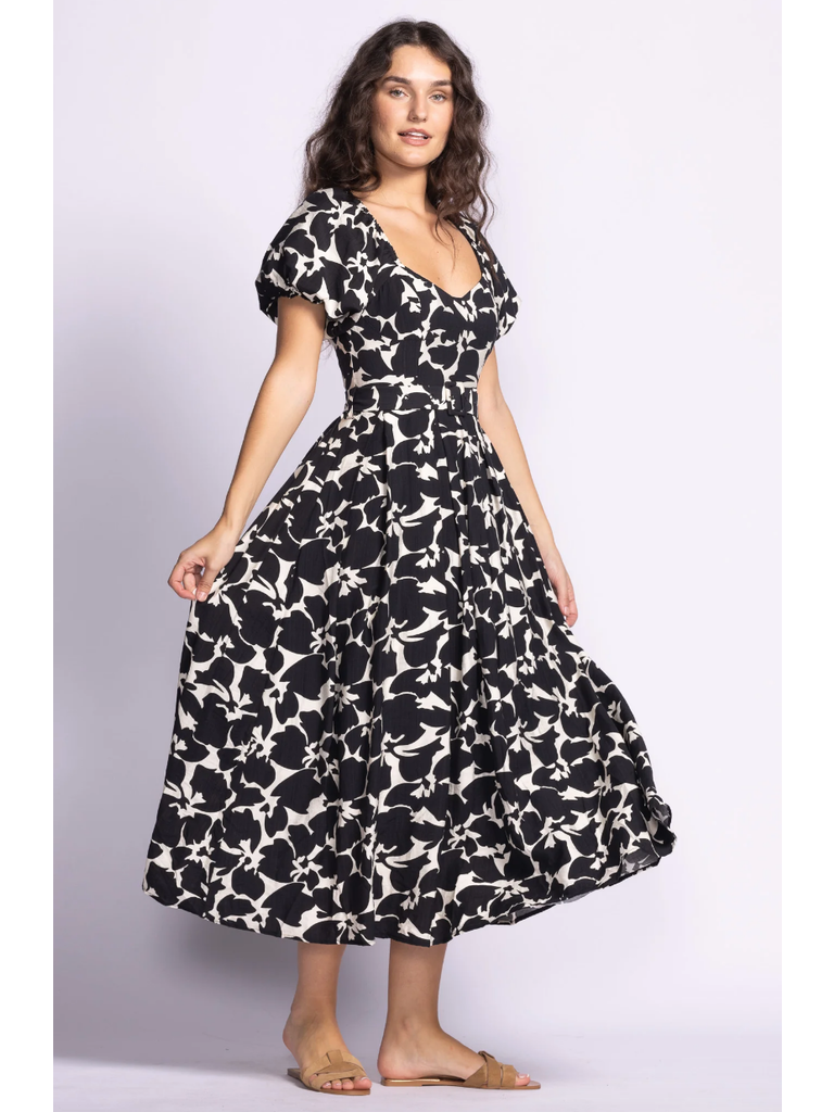 Pink Martini Bold Floral Belted Dress