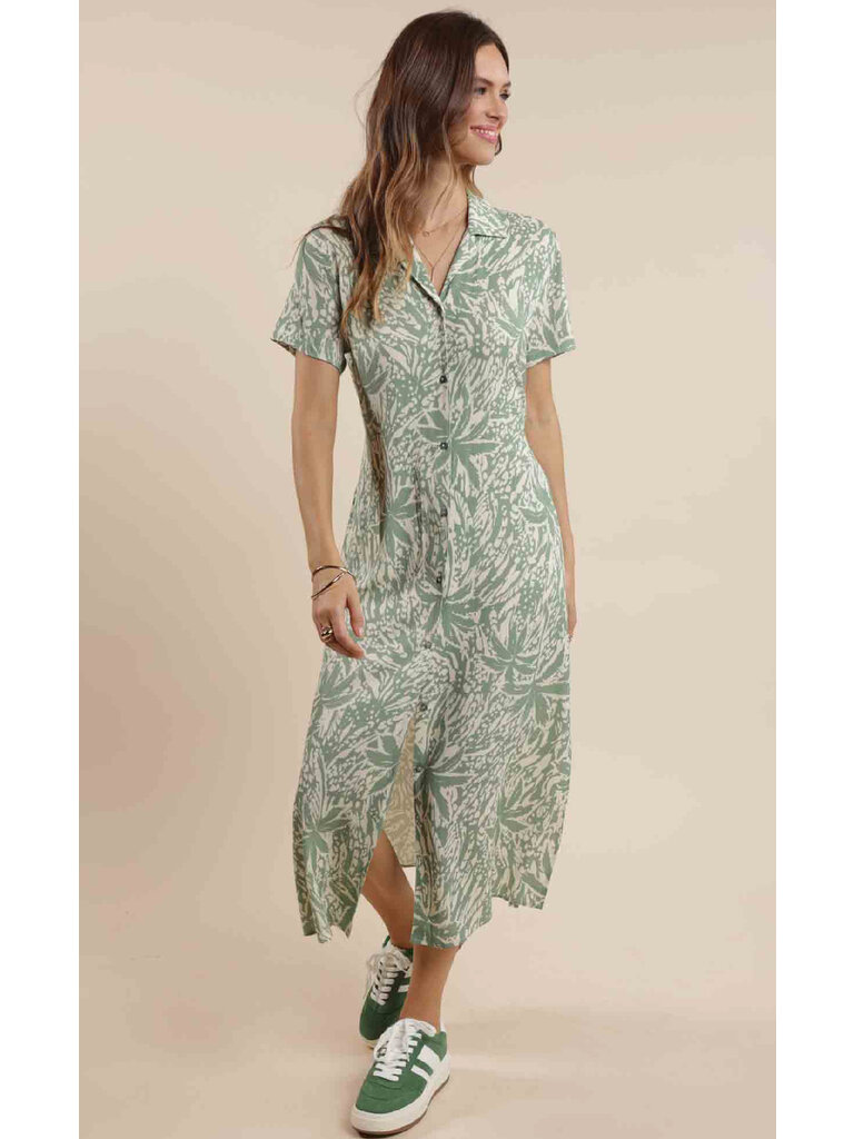 Sage The Label Palm Sage Button Midi