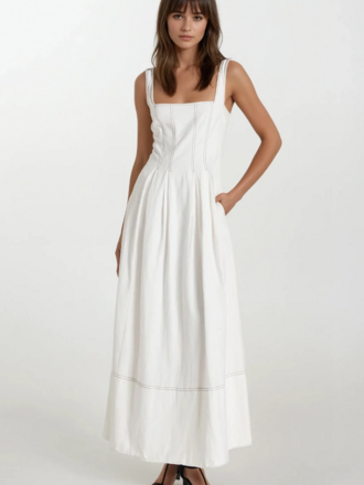 Madison The Label White Linen Maxi
