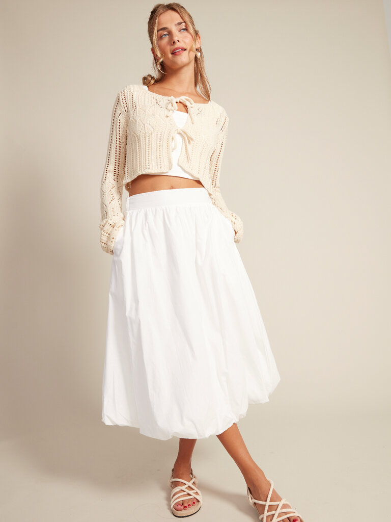 RD Style White Balloon Skirt