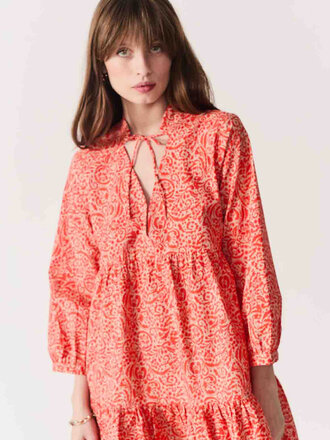 Deluc Orange Floral Babydoll Mini