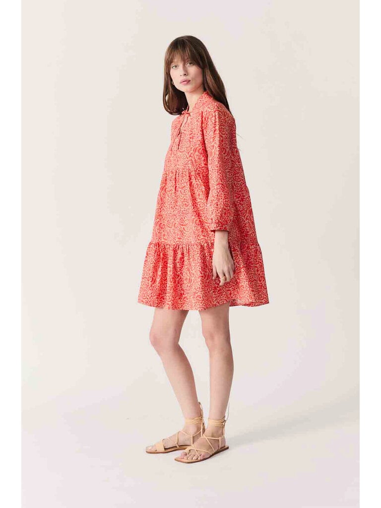 Deluc Orange Floral Babydoll Mini