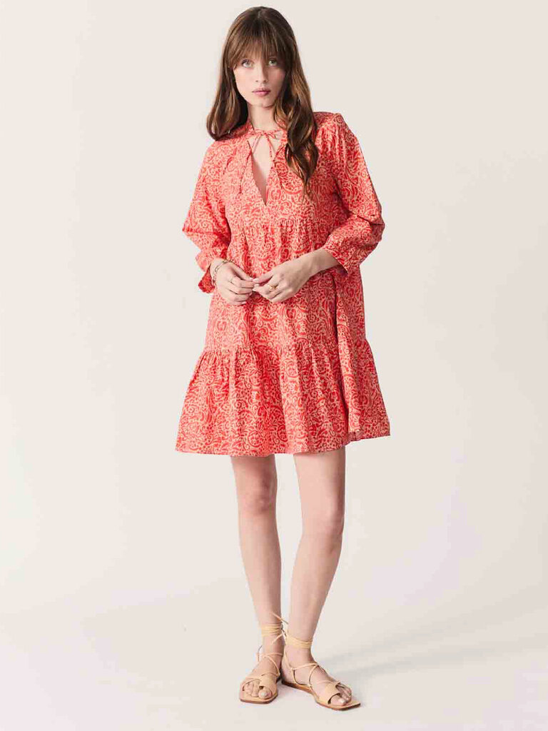 Deluc Orange Floral Babydoll Mini