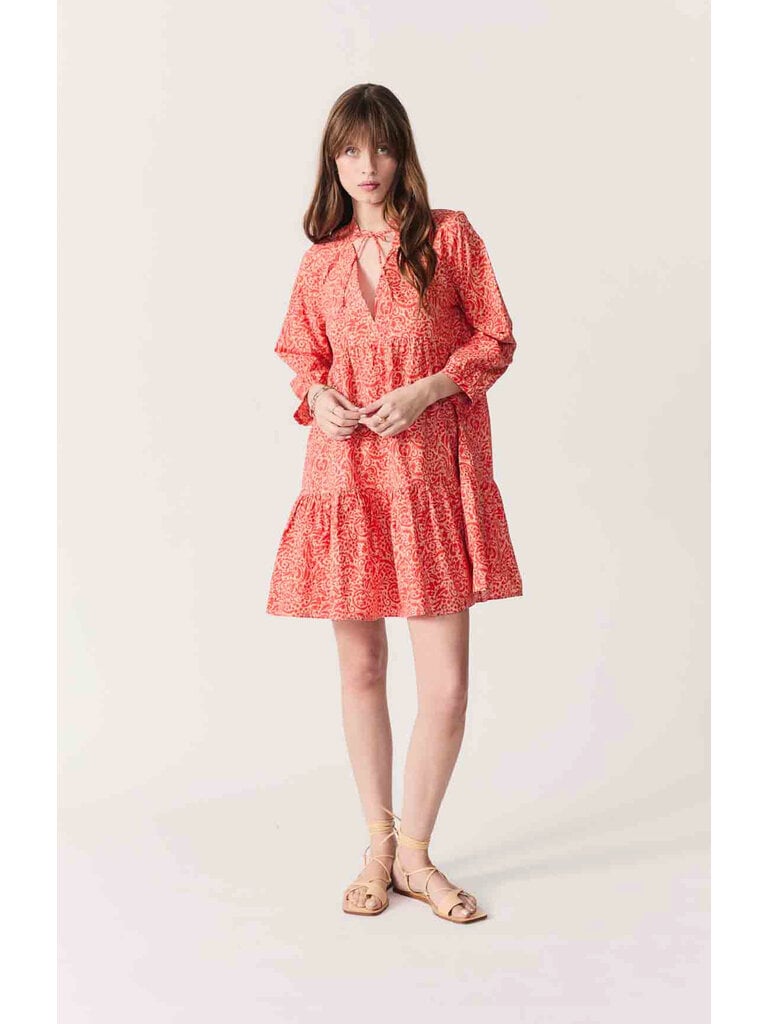 Deluc Orange Floral Babydoll Mini