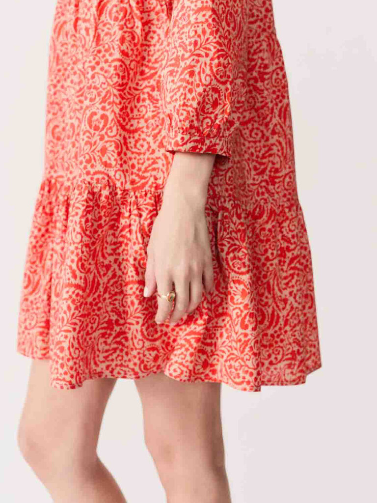 Deluc Orange Floral Babydoll Mini