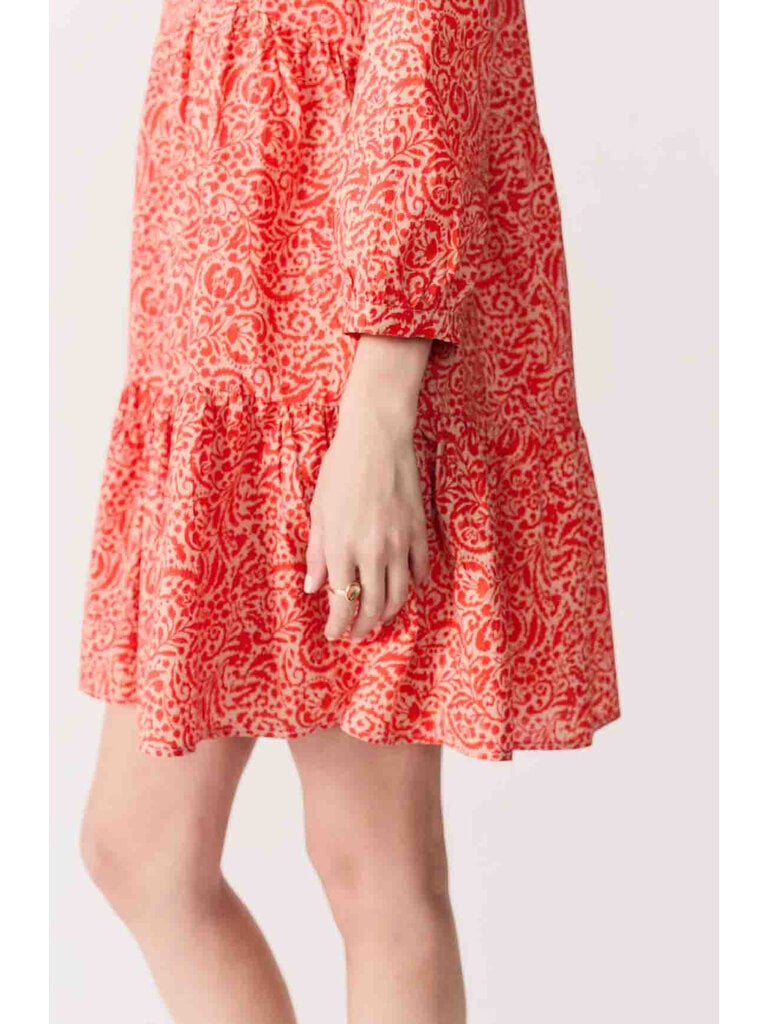 Deluc Orange Floral Babydoll Mini