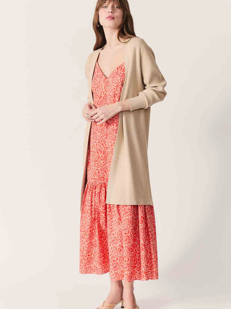 Deluc Orange Floral Ruffled Midi