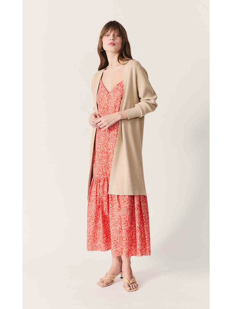 Deluc Orange Floral Ruffled Midi