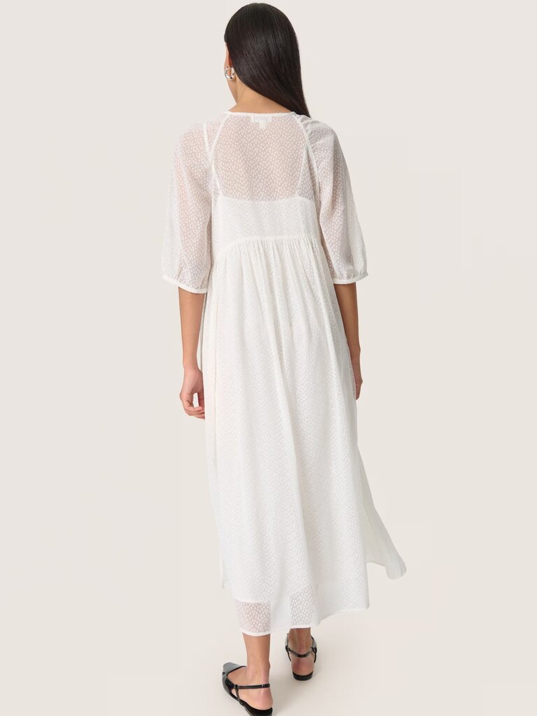 Soaked In Luxury Swiss Dot Midi Dress