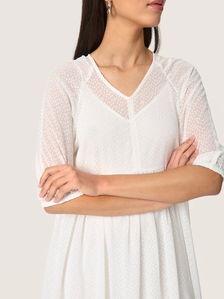 Soaked In Luxury Swiss Dot Midi Dress