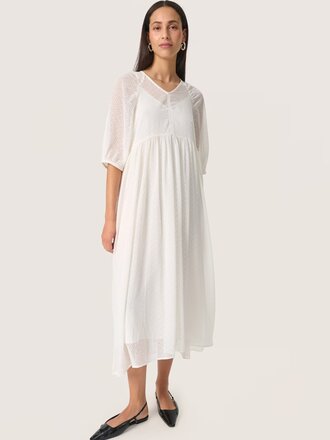 Soaked In Luxury Swiss Dot Midi Dress