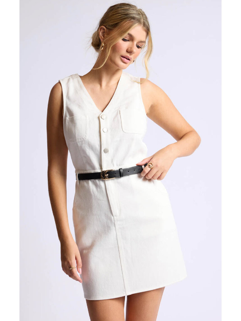 Sage The Label White Denim Mini