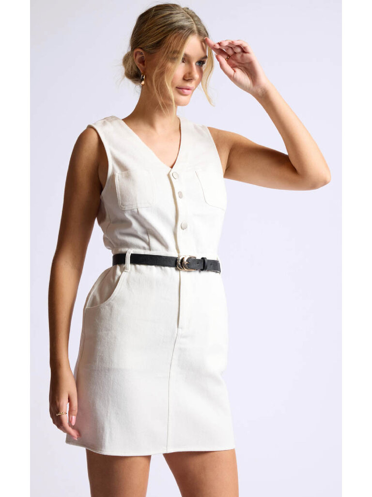 Sage The Label White Denim Mini