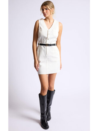 Sage The Label White Denim Mini