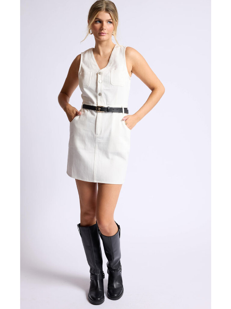 Sage The Label White Denim Mini