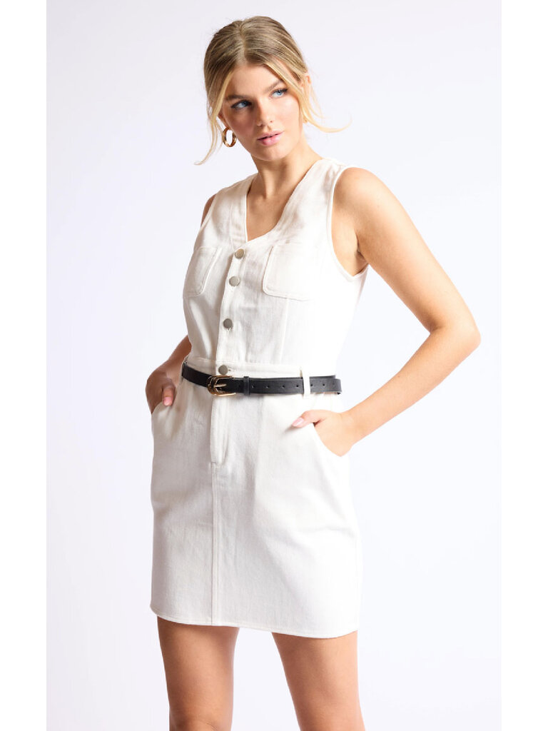 Sage The Label White Denim Mini