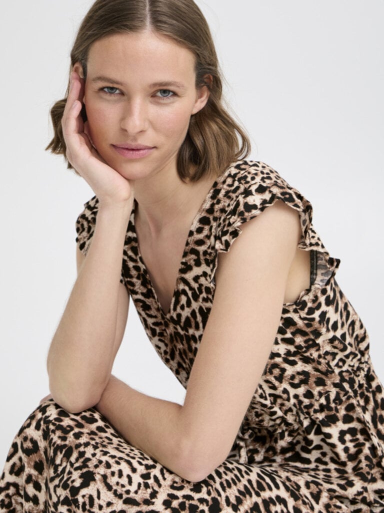 B. Young Leopard Frill Midi