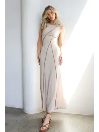 Lost In Lunar Knit Beige Maxi
