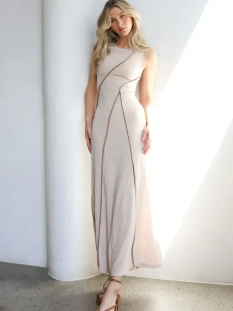 Lost In Lunar Knit Beige Maxi