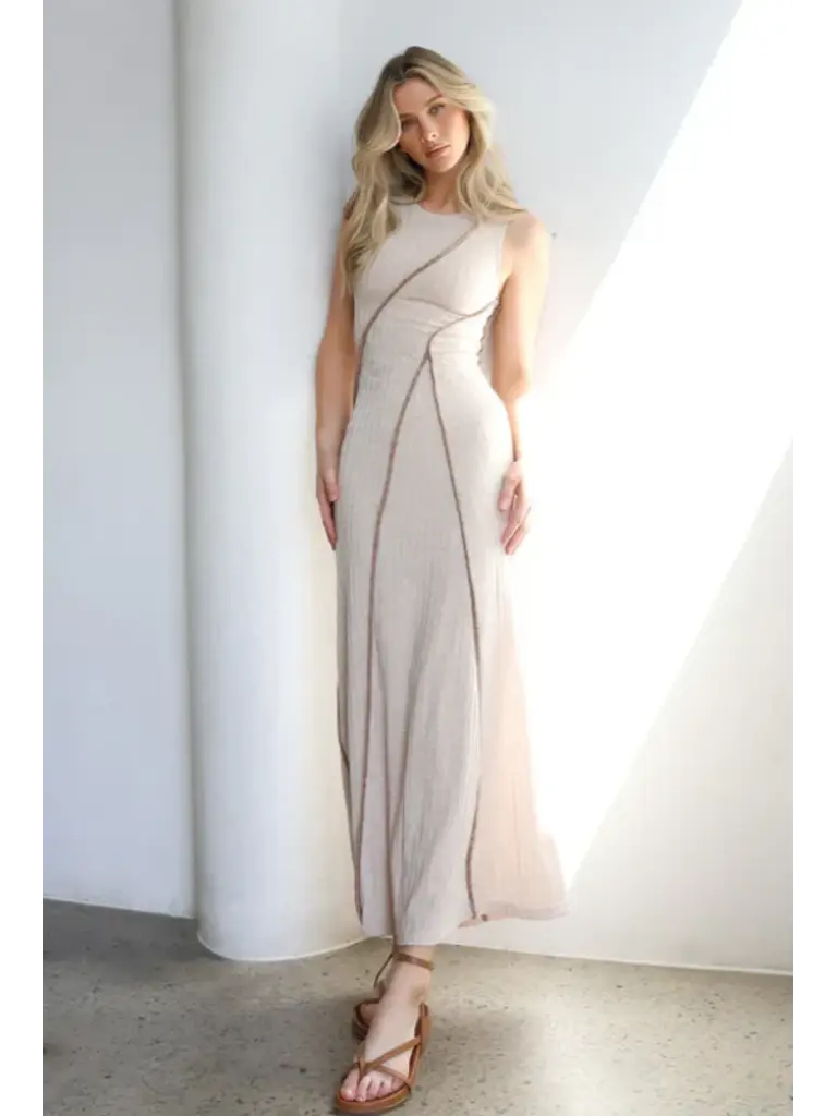 Lost In Lunar Knit Beige Maxi