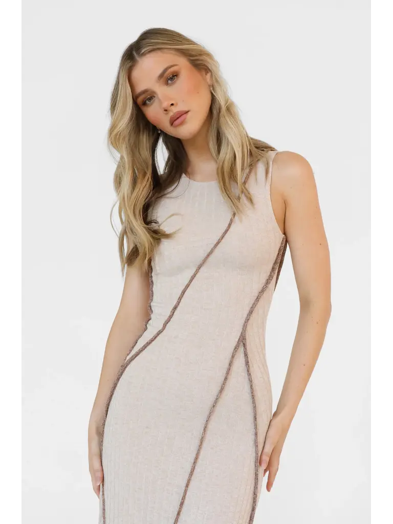 Lost In Lunar Knit Beige Maxi