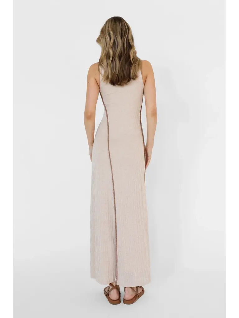 Lost In Lunar Knit Beige Maxi