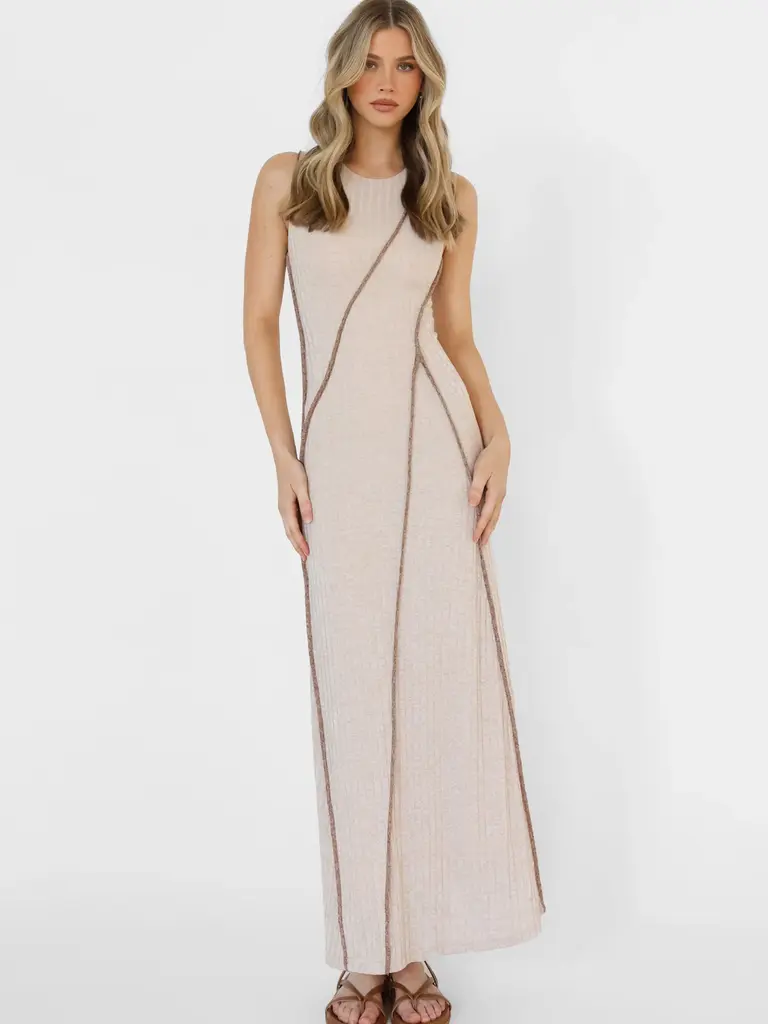Lost In Lunar Knit Beige Maxi