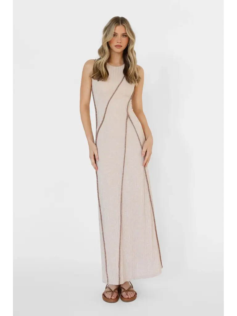 Lost In Lunar Knit Beige Maxi
