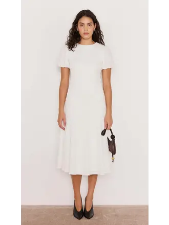 Mink Pink Crinkle White Midi Dress