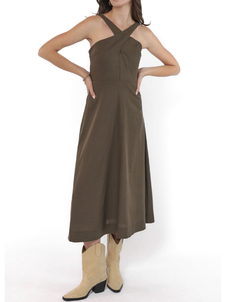 Sadie & Sage Olive Halter Midi Dress