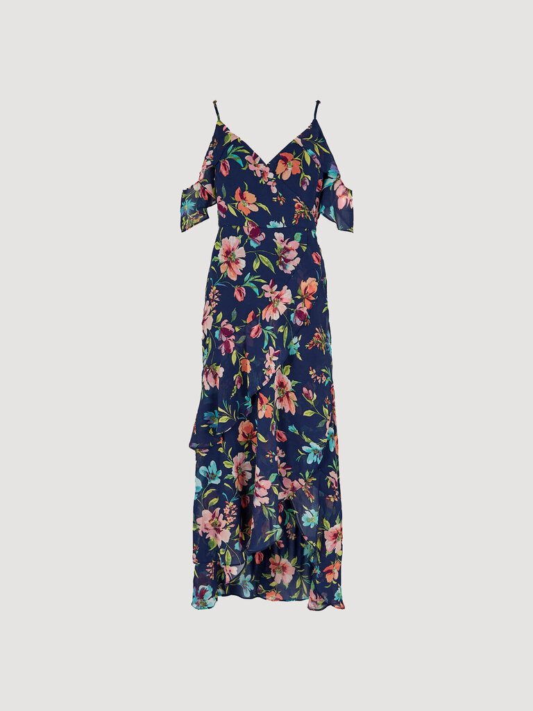 Apricot Navy Watercolour Dress