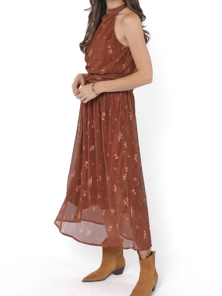 Sadie & Sage Soft Brown Pleated Midi
