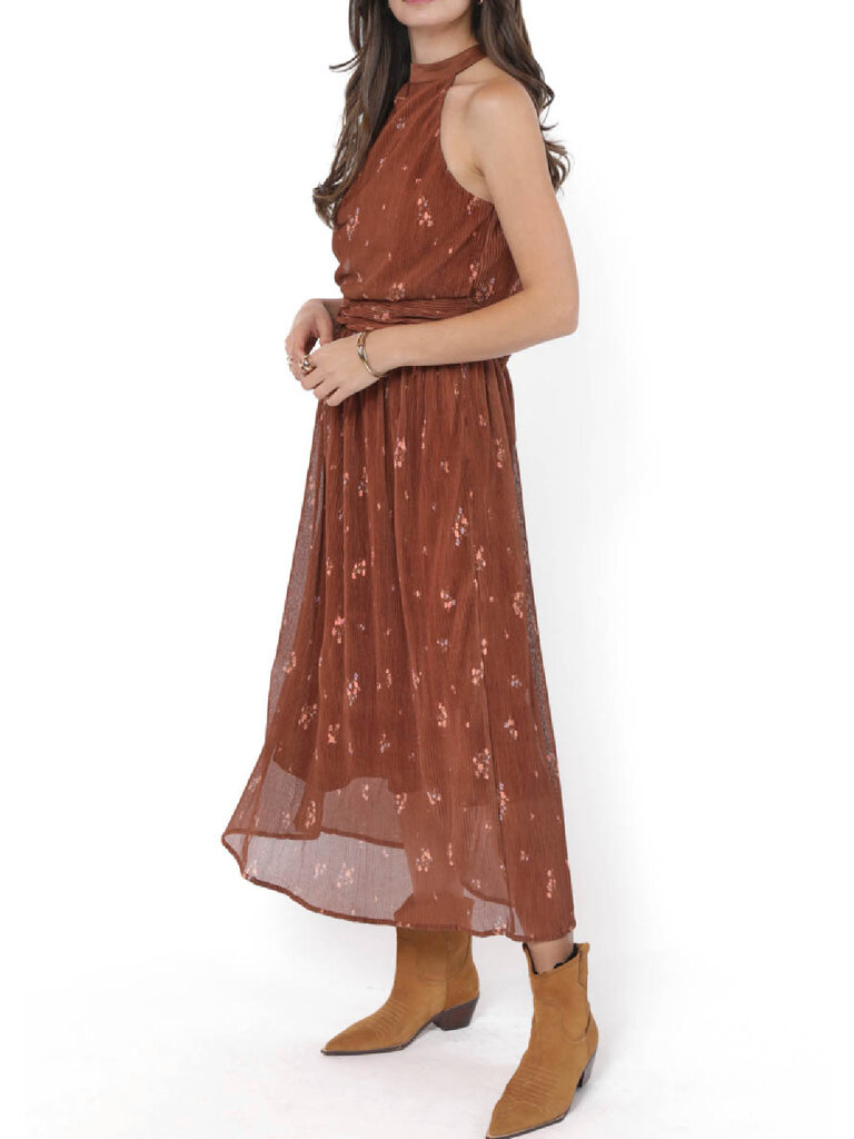 Sadie & Sage Soft Brown Pleated Midi