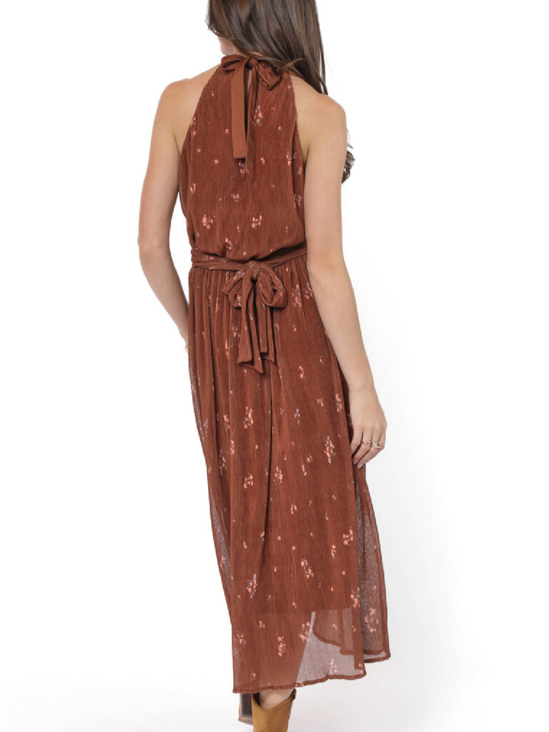 Sadie & Sage Soft Brown Pleated Midi