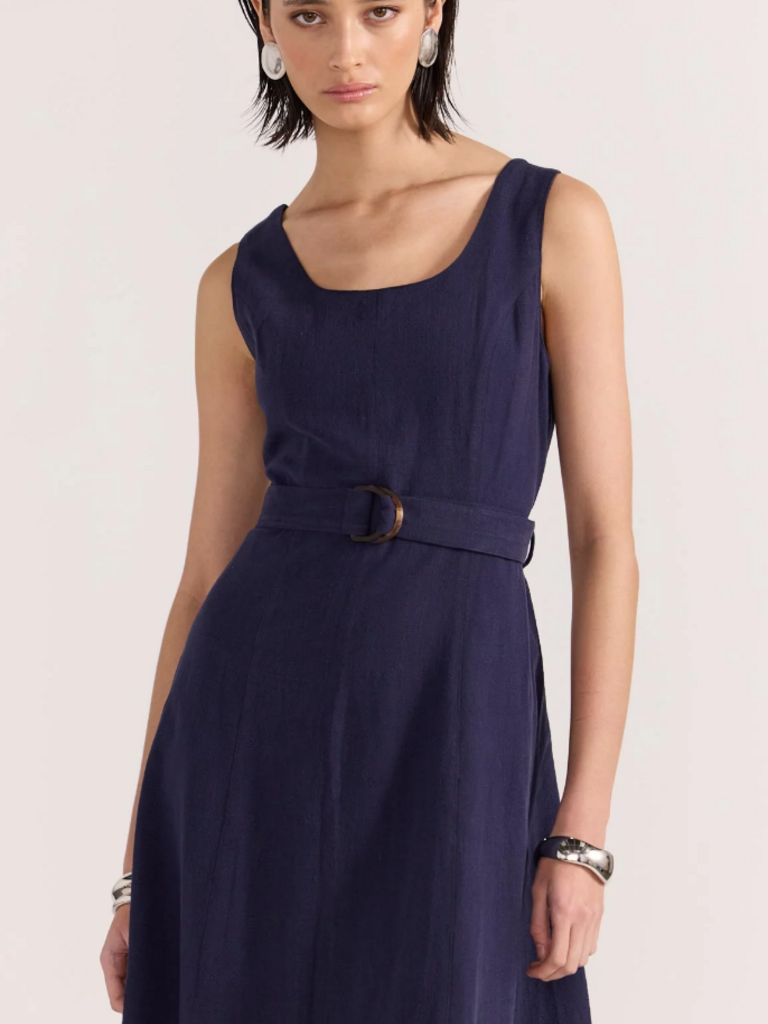 Staple The Label Navy Belted Midi