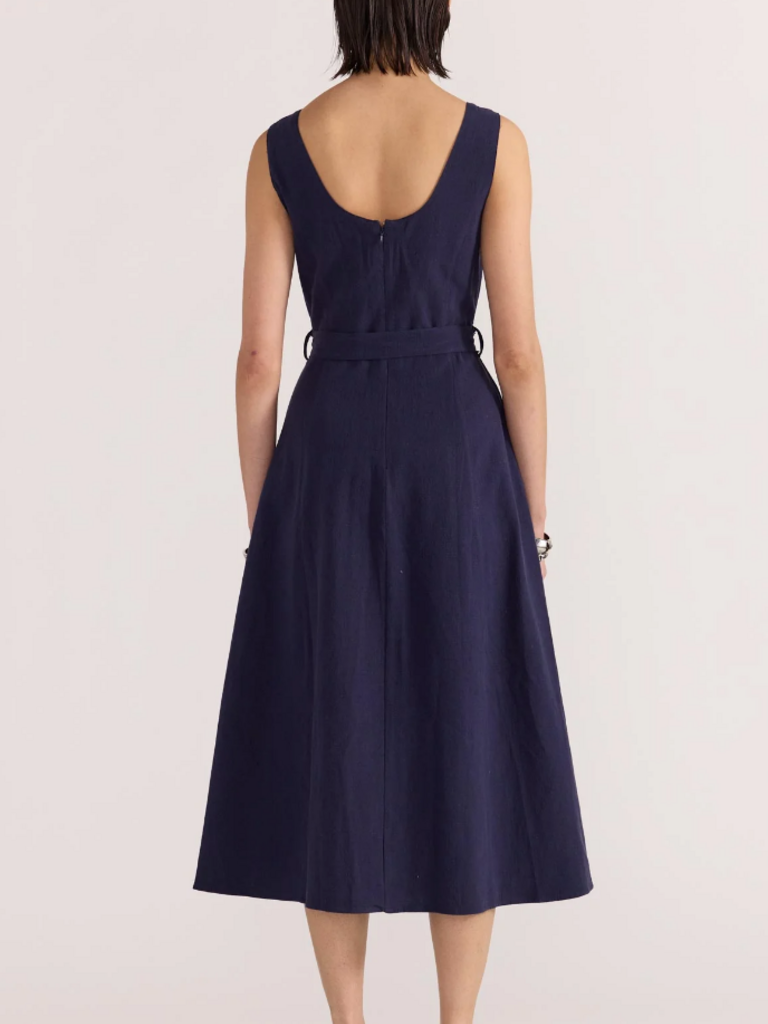 Staple The Label Navy Belted Midi