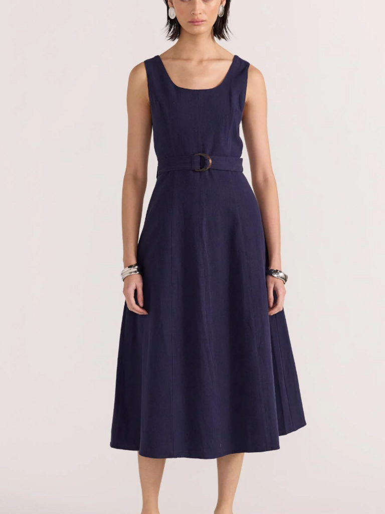 Staple The Label Navy Belted Midi