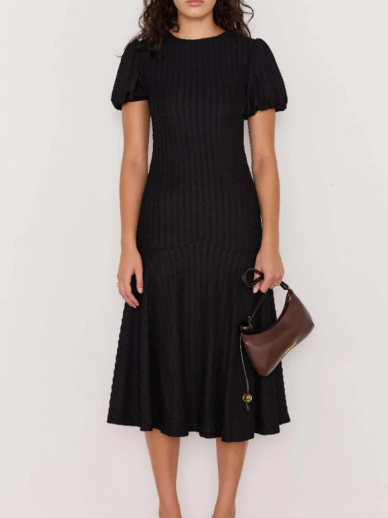 Mink Pink Crinkle Drop Waist Midi