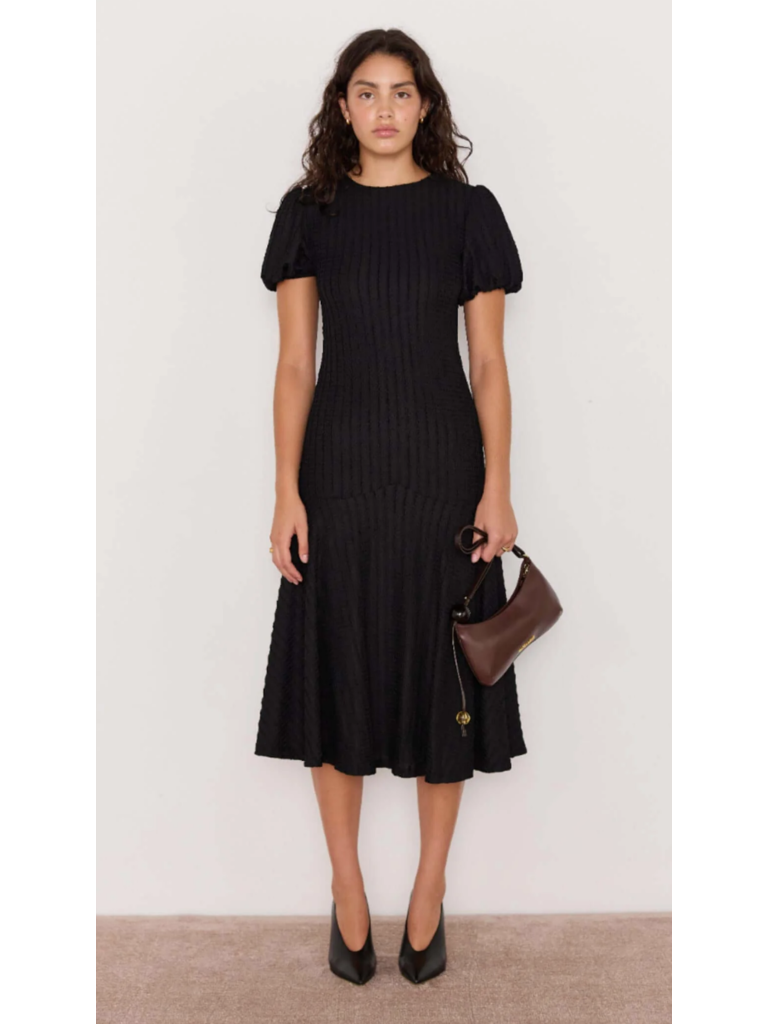 Mink Pink Crinkle Drop Waist Midi