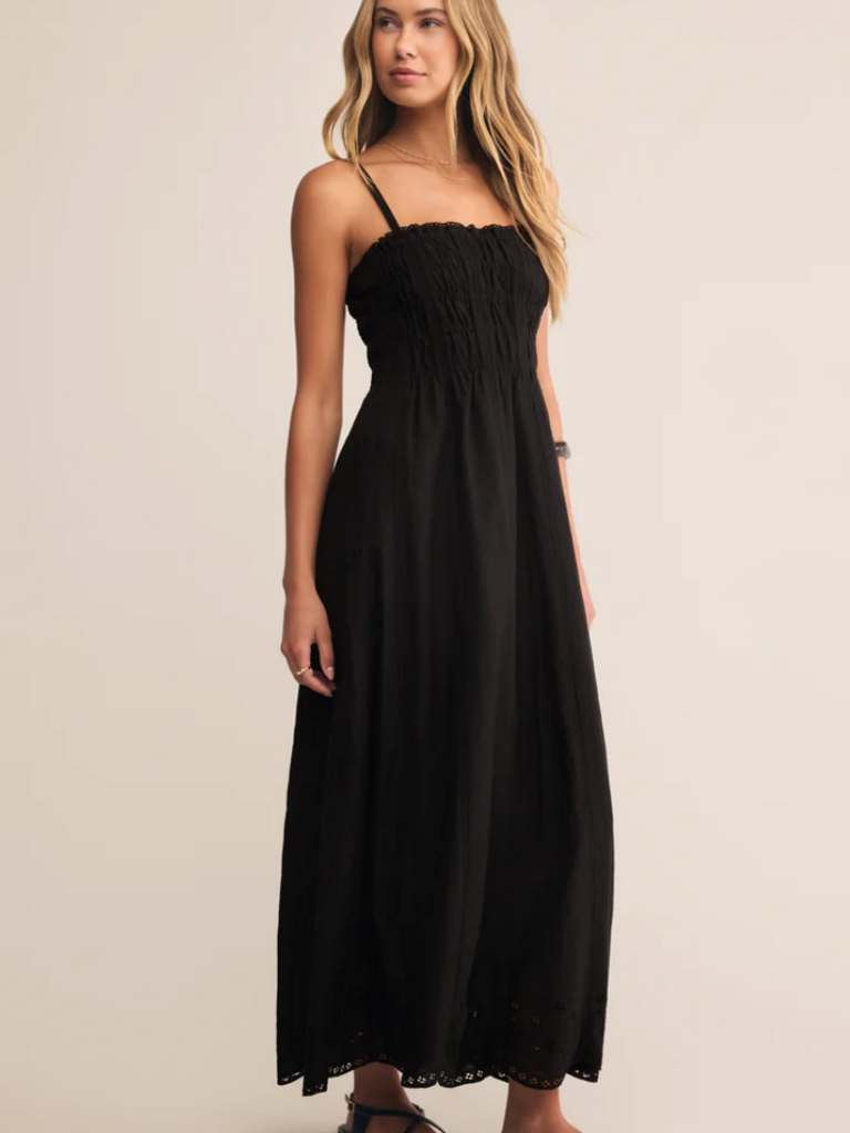 Z Supply Embroidered Black Midi