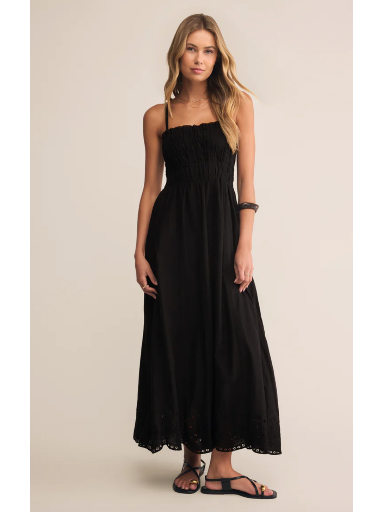 Z Supply Embroidered Black Midi
