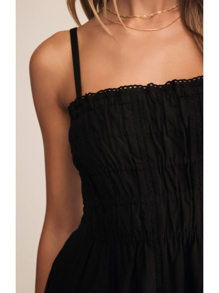Z Supply Embroidered Black Midi