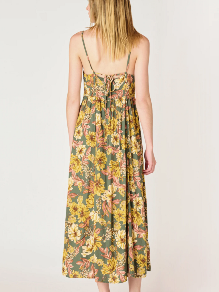 Dex Fall Olive Floral Midi