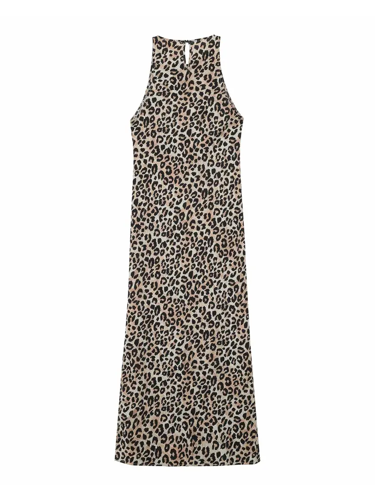 Grace & Mila Beige Leopard Slip Dress